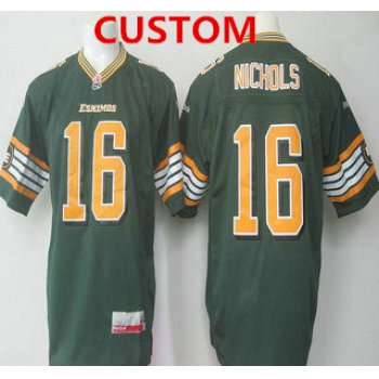 CFL Edmonton Eskimos Custom Green Jersey