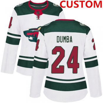 Custom Minnesota Wild White Road Authentic Women's Stitched Hockey Jersey