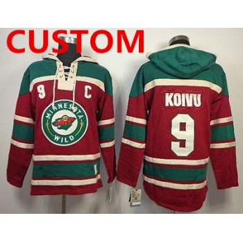 Custom Old Time Hockey Minnesota Wild Red Hoodie