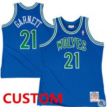 Custom Mitchell & Ness Minnesota Timberwolves Royal 1995-96 Hardwood Classic Authentic Jersey