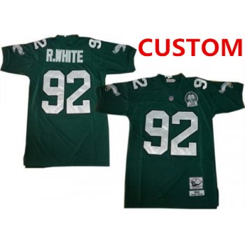 Men's Philadelphia Eagles Custom Dark Green Throwback 99TH Jersey