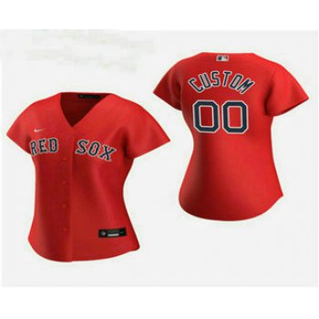 Women's Custom Boston Red Sox 2020 Red Alternate Nike Jersey