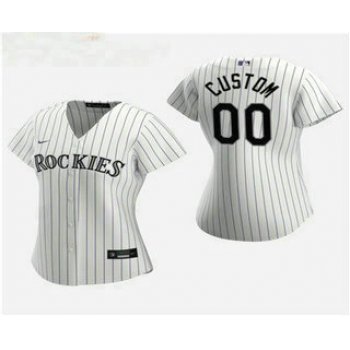 Women's Custom Colorado Rockies 2020 White Home Nike Jersey