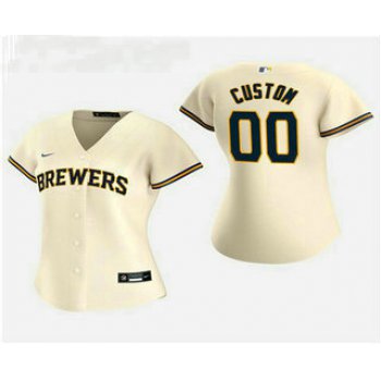 Women's Custom Milwaukee Brewers 2020 Cream Home Nike Jersey