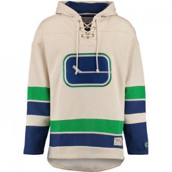 Canucks Cream Men's Customized All Stitched Sweatshirt