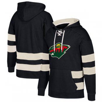 Minnesota Wild Black Men's Customized All Stitched Hooded Sweatshirt