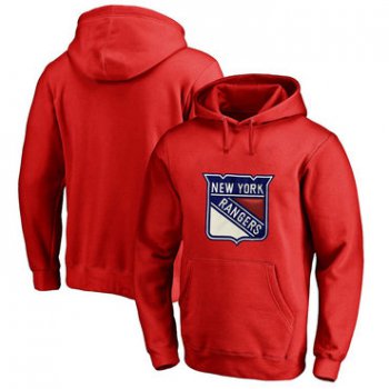 New York Rangers Red Men's Customized All Stitched Pullover Hoodie