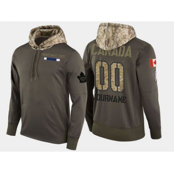 Nike Maple Leafs Men's Customized Olive Salute To Service Pullover Hoodie