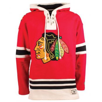 Blackhawks Red Men's Customized Hooded Sweatshirt