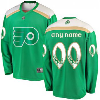 Men's Philadelphia Flyers Green Customized 2019 St. Patrick's Day Adidas Jersey