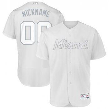 Miami Marlins Majestic 2019 Players' Weekend Flex Base Authentic Roster Custom White Jersey