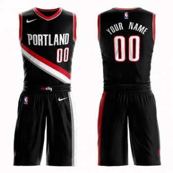 Blazers Black Men's Customized Nike Swingman Jersey(With Shorts)