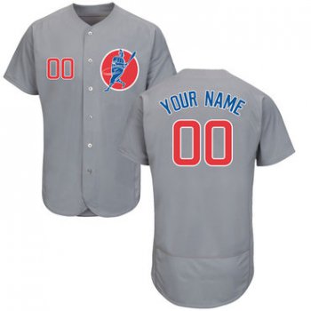 Cubs Gray Men's Customized Flexbase New Design Jersey