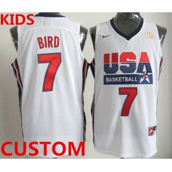 Kids Custom 1992 Olympics Team USA White Swingman Jersey