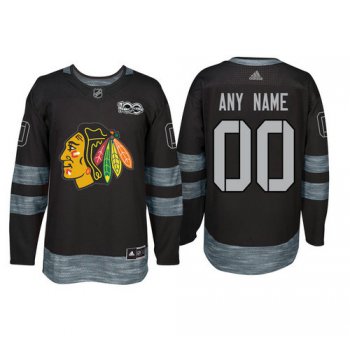 Adidas Chicago Blackhawks Black 1917-2017 100th Anniversary Stitched NHL Custom Jersey