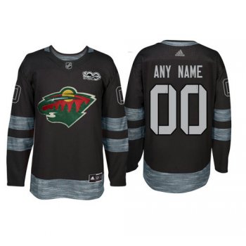 Adidas Minnesota Wild Black 1917-2017 100th Anniversary Stitched NHL Custom Jersey