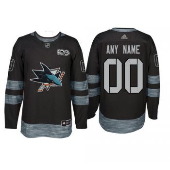 Adidas San Jose Sharks Black 1917-2017 100th Anniversary Stitched NHL Custom Jersey