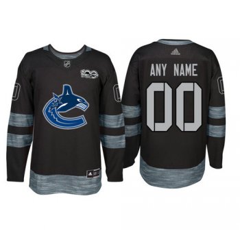 Adidas Vancouver Canucks Black 1917-2017 100th Anniversary Stitched NHL Custom Jersey