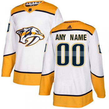 Men's Adidas Nashville Predators NHL Authentic White Customized Jersey