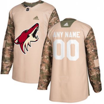 Men's Arizona Coyotes adidas Camo Veterans Day Custom Practice Jersey