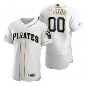 Men's Pittsburgh Pirates Custom Nike White Stitched MLB Flex Base Golden Edition Jersey