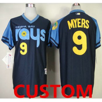 Custom Tampa Bay Rays 1970's Turn Back The Clock Navy Blue Jersey