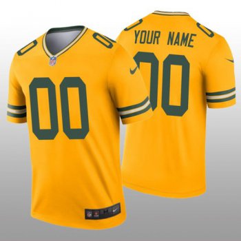 Men's Green Bay Packers Custom Gold Inverted Legend Jersey