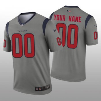 Men's Houston Texans Custom Gray Inverted Legend Jersey