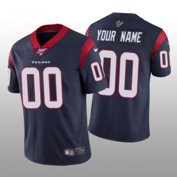 Men's Houston Texans Custom Navy Vapor Limited 100th Season Jersey