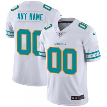 Men's Miami Dolphins Custom Nike White Team Logo Vapor Limited NFL Jersey