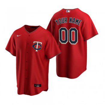 Men's Minnesota Twins Custom Nike Red Stitched MLB Cool Base Jersey