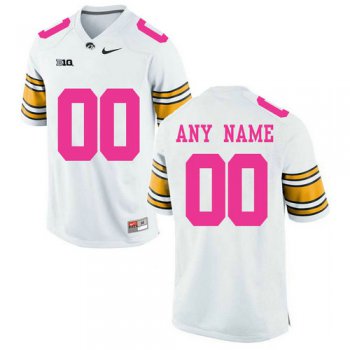 Iowa Hawkeyes White Men's Customized 2018 Breast Cancer Awareness College