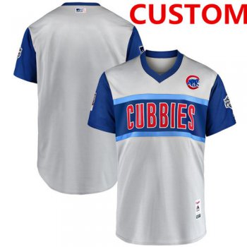 Men's Chicago Cubs Custom Gray 2019 MLB Little League Classic Team Jersey