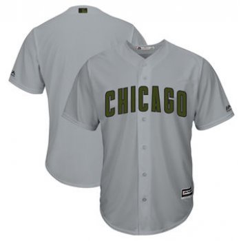 Men's Chicago Cubs Majestic Gray 2018 Memorial Day Cool Base Team Custom Jersey