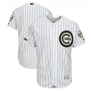 Men's Chicago Cubs Majestic White 2018 Memorial Day Authentic Collection Flex Base Team Custom Jersey