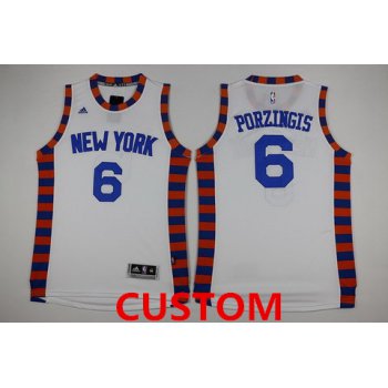 Men's New York Knicks Custom Revolution 30 Swingman 2015-16 White Jersey