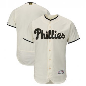 Men's Philadelphia Phillies Majestic Cream 2018 Memorial Day Authentic Collection Flex Base Team Custom Jersey