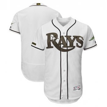 Men's Tampa Bay Rays Majestic White 2018 Memorial Day Authentic Collection Flex Base Team Custom Jersey