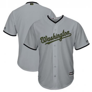 Men's Washington Nationals Majestic Gray 2018 Memorial Day Cool Base Team Custom Jersey