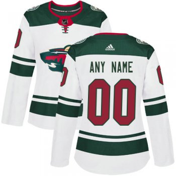 Women's Adidas Minnesota Wild NHL Authentic White Customized Jersey