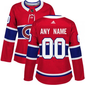 Women's Adidas Montreal Canadiens Customized Authentic Red Home NHL Jersey