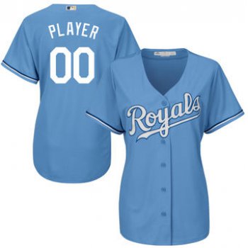 Women's Kansas City Royals Majestic Light Blue Cool Base Custom Alternate Jersey