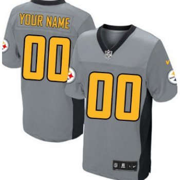 Custom Toddler Nike Pittsburgh Steelers Customized Gray Shadow Jersey