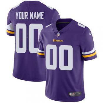 Men's Nike Minnesota Vikings Home Purple Customized Vapor Untouchable Limited NFL Jersey