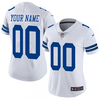 Women's Nike Dallas Cowboys Alternate Road White Customized Vapor Untouchable Limited NFL Jersey