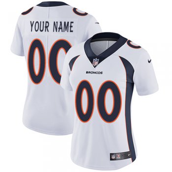 Women's Nike Denver Broncos Road White Customized Vapor Untouchable Player Limited Jersey