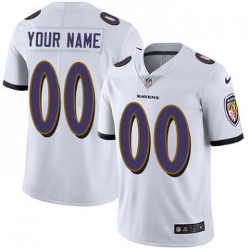 Youth Nike Baltimore Ravens White Customized Vapor Untouchable Player Limited Jersey