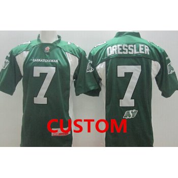 CFL Saskatchewan Roughriders Custom r Green Jersey