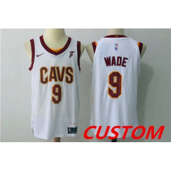 Custom Men's Cleveland Cavaliers White 2017-2018 Nike Swingman Goodyear Stitched NBA Jersey