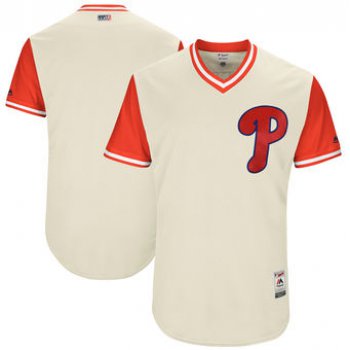 Custom Men's Philadelphia Phillies Majestic Tan 2017 Players Weekend Authentic Team Jersey